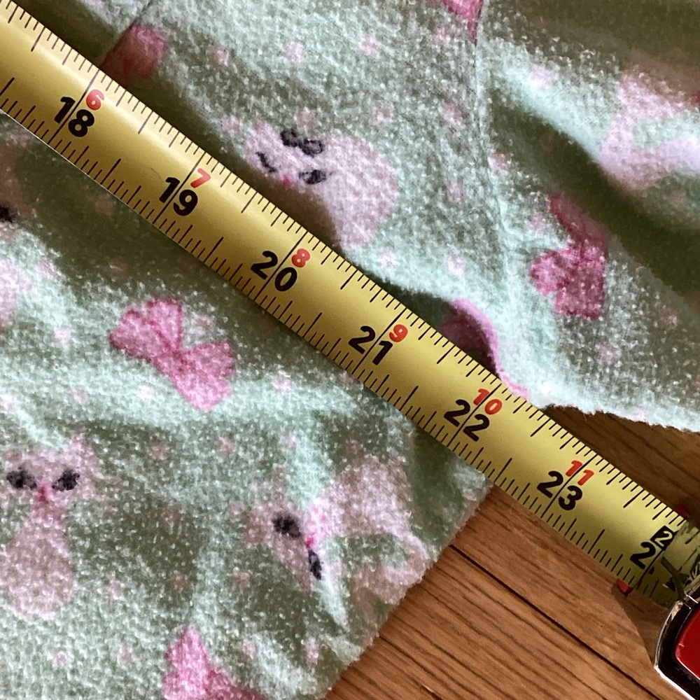 Women's Mint Flannel Pajama Set with Pink Accents(white kitties with pink bows) - Picture 8 of 10